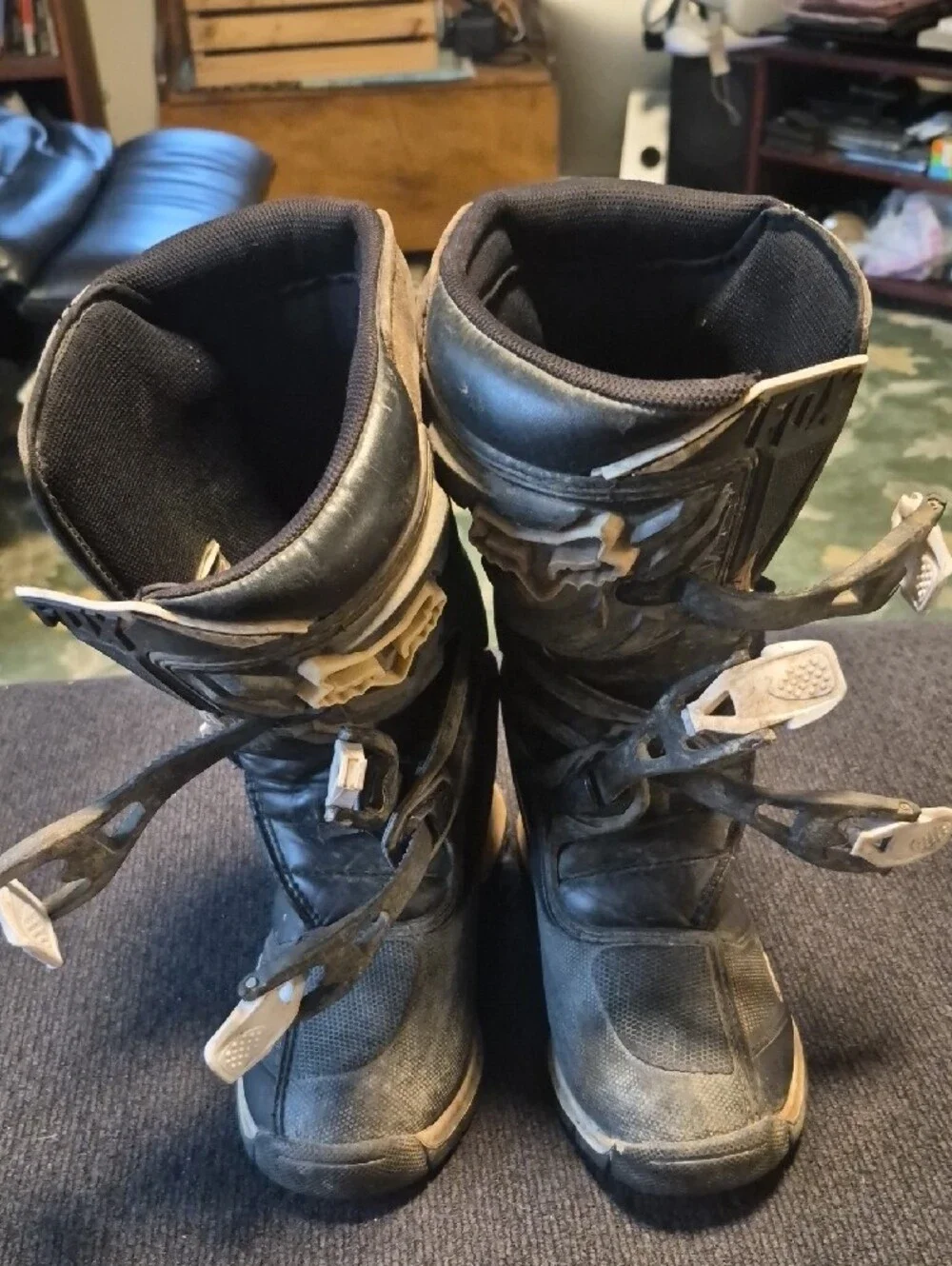 Fox Men’s Black and White Motocross Comp 5 Boots